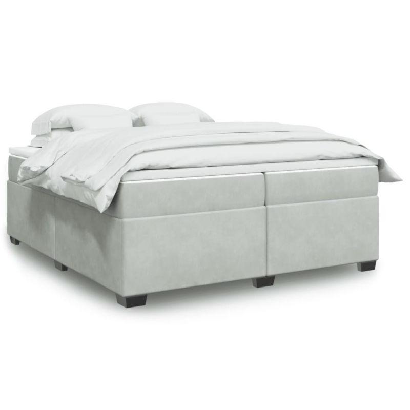 Łóżko kontynentalne WaszeMeble 200x200 cm jasnoszare WM-3285305 1 szt.