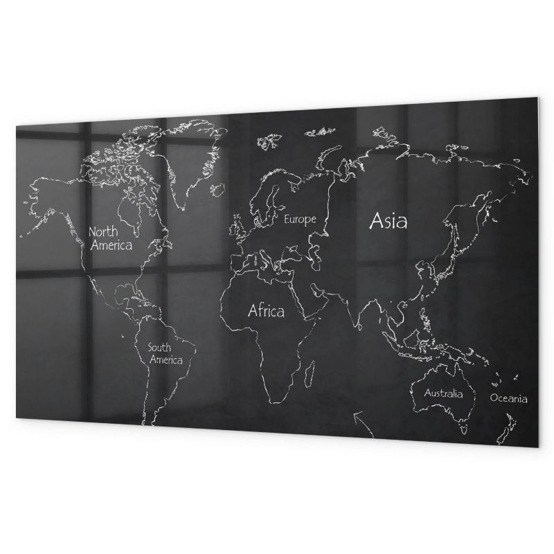 Tablica Magnetyczna Do Kuchni Na Magnesy Tulup 120x60 cm Mapa świata kraje Z magnesami neodymowymi 1 kpl