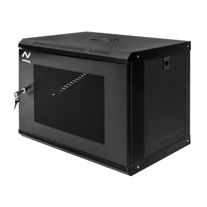 Szafa rack NETBERG 19" 9U 450x600x400mm wisząca instalacyjna serwerowa na elektronikę drzwi perforowane czarna 1szt.