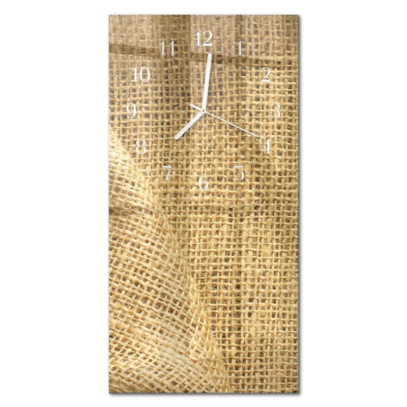 Zegar Ścienny Cichy Mechanizm Tulup 30x60 cm z Białymi Wskazówkami Tkanina Tekstylna 1 szt.