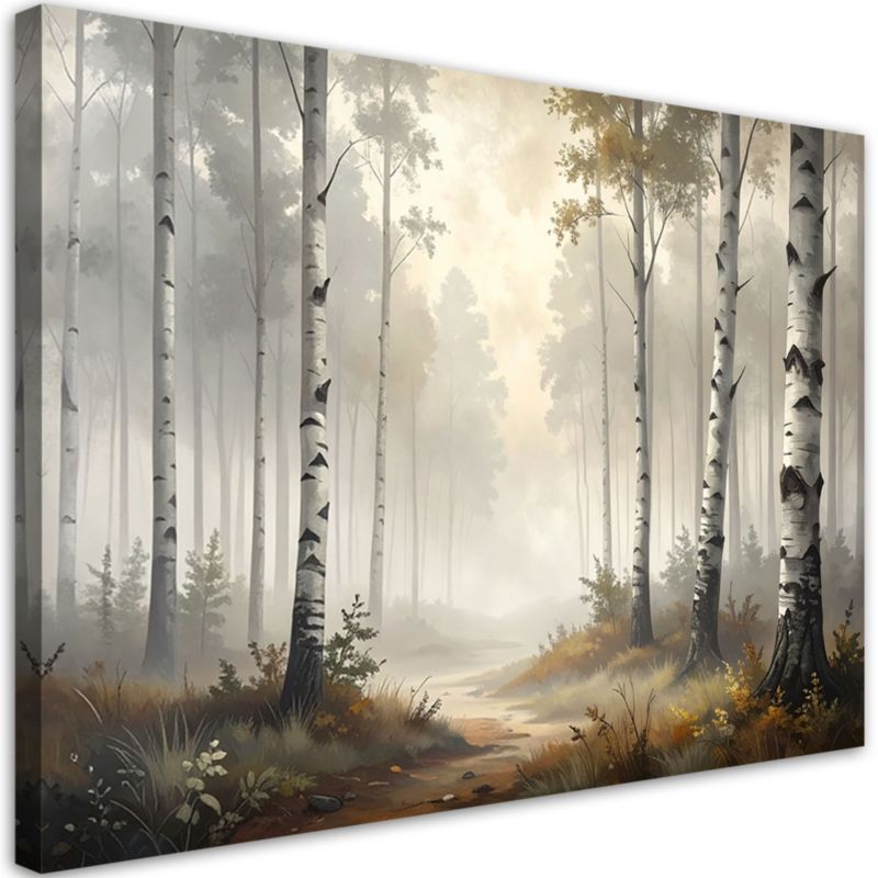 Obraz do salonu sypialni kuchni biura loftu Feeby Drzewa las brzozowy 90x60cm 1szt