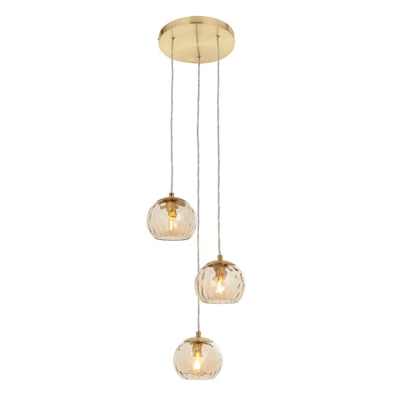 Lampa wisząca Endon DIMPLE satynowa mosiężna 3xE14x15W IP20 wym:137,5x31x31cm - 1 szt.