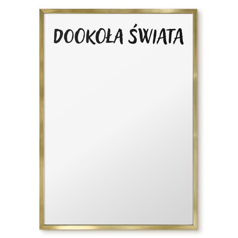 Tablica Na Magnesy Tulup 50x70 cm Dookoła świata - Złota rama Do salonu, sypialni 1 szt.