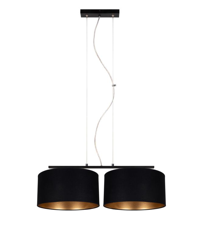 Lampa sufitowa wisząca ASTRA HEXE E27 tkanina 2 x 60W czarny H0439 1 szt.
