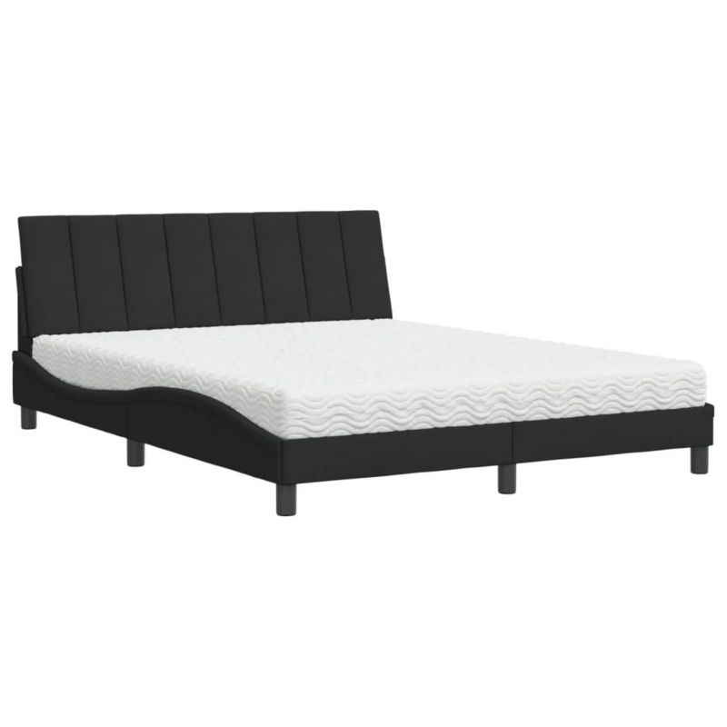 Łóżko tapicerowane WaszeMeble 160x200 cm czarne WM-3208606 1 szt.