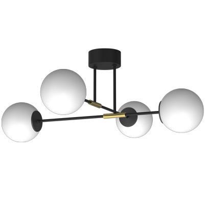 Lampa sufitowa Luminex Glame czarny mat-złoty połysk-biała wym: 34 x 80 x 80 cm 4xE27 x 15W 1 szt.