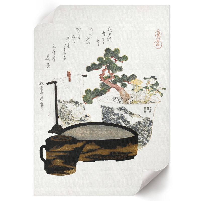 Plakat Na Płótnie ArtPrintCave 21x29,7 cm Stolik herbaciany Hokusai 1 szt.