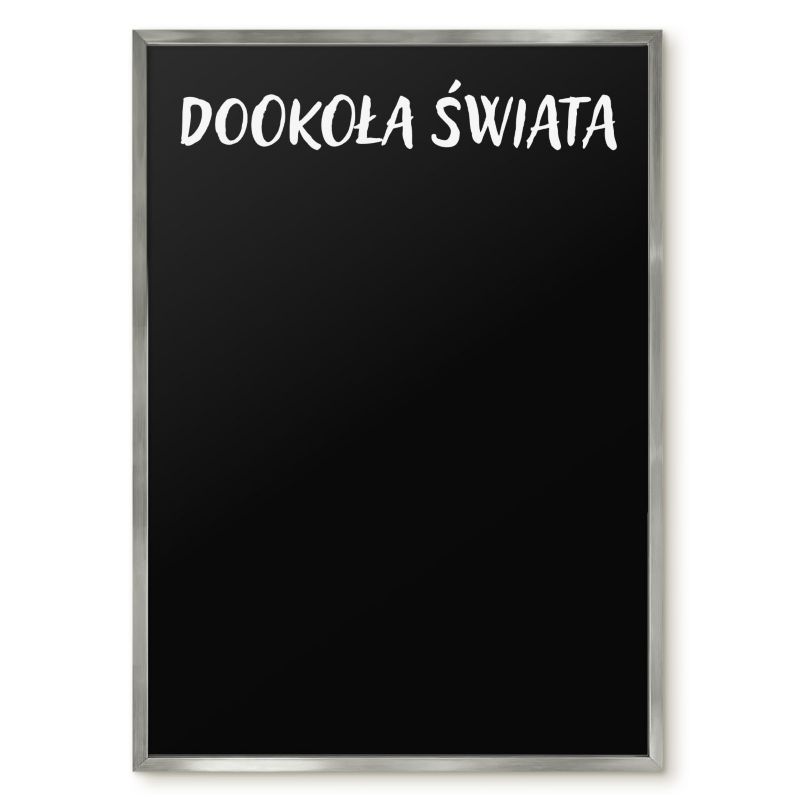 Tablica Na Magnesy Tulup 50x70 cm Dookoła świata 5 - Srebrna rama Do salonu, sypialni 1 szt.