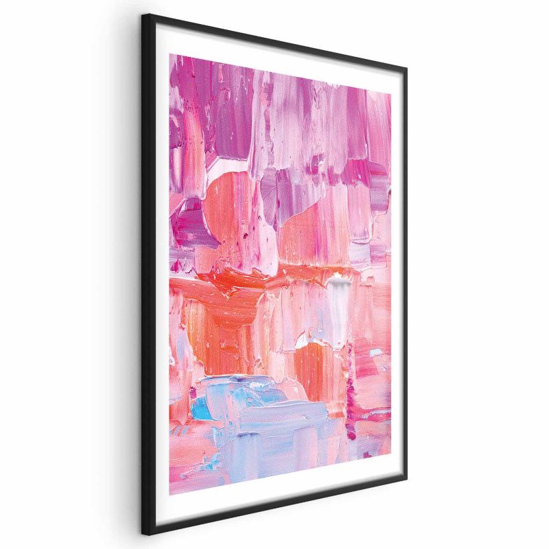 Plakat Artgeist Kolorowe Pociągnięcia 90x60 cm z ramą czarną 1 szt