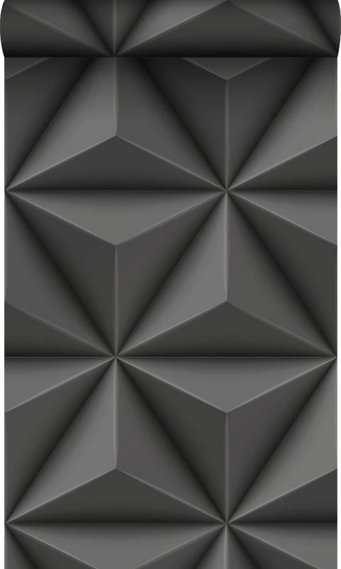 tapeta flizelinowa z ekoteksturą Origin Wallcoverings graficzny motyw 3D ciemnoszarym 53 cm x 10.05 m - 1 rol.
