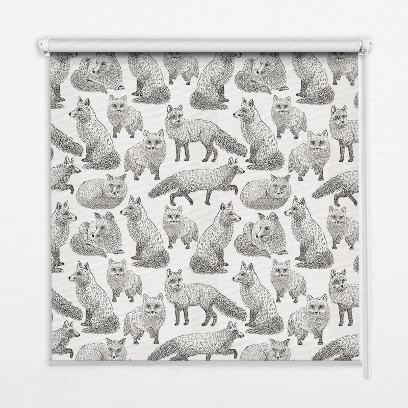 Roleta Okienna Tulup 140x140 cm Szare Lisy Montaż do ściany/sufitu 1 szt.