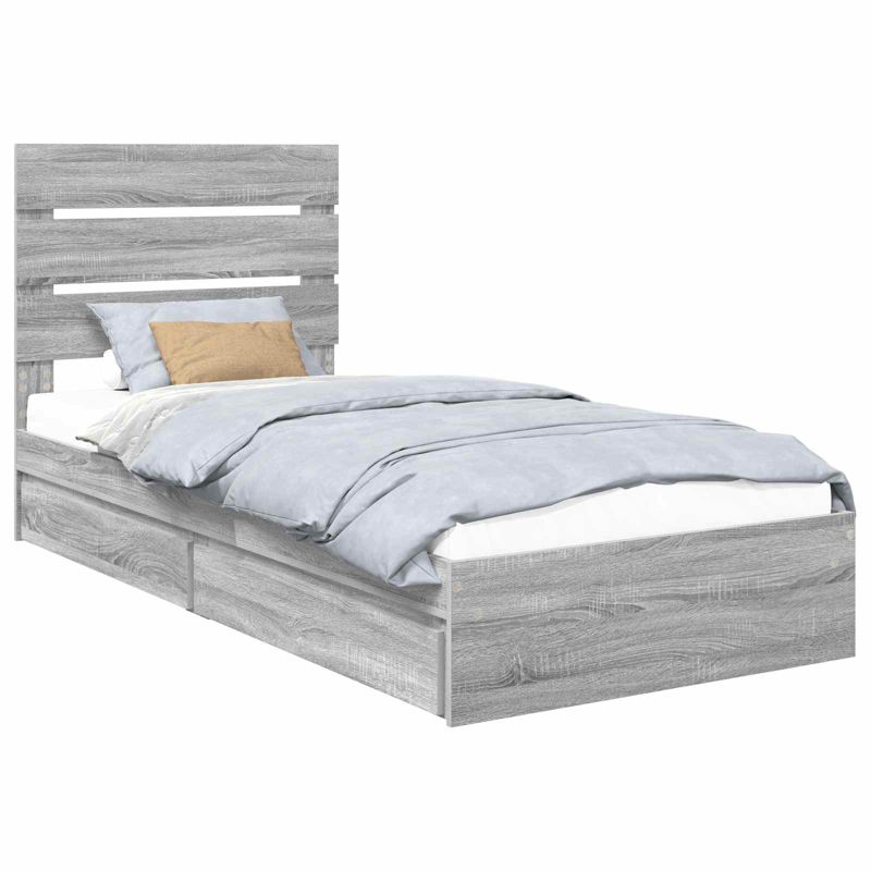 Łóżko WaszeMeble z Szufladami 70x190 cm Szare WM-3411937 1 szt.