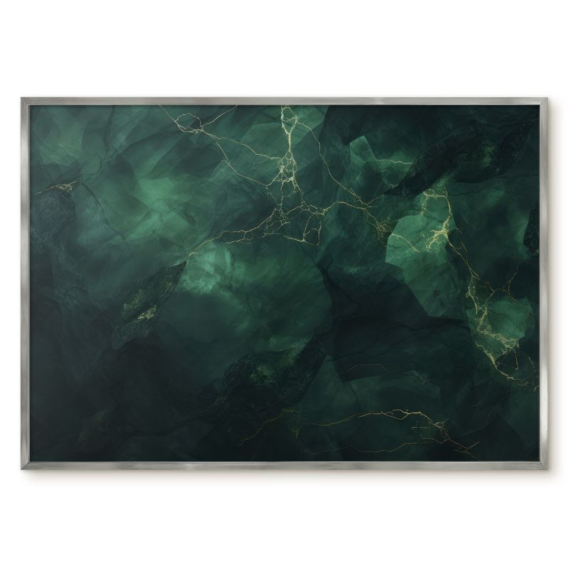 Tablica Na Magnesy Tulup 100x70 cm Zielona głębia - Srebrna rama Do salonu, sypialni 1 szt.