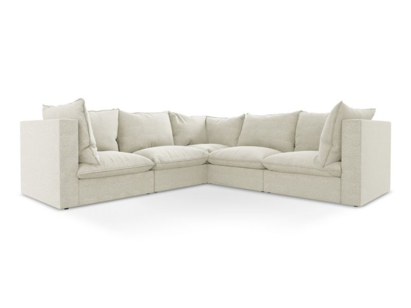 Modułowy narożnik LaMiaSofa RAVENNA z tkaniny bouclé 255x255 cm piaskowy 1 szt.