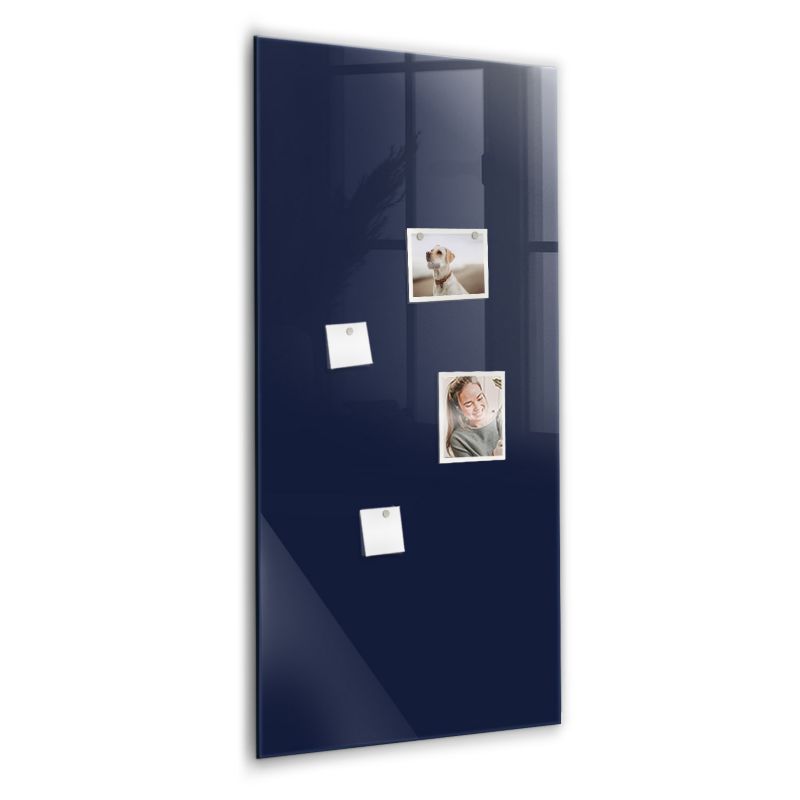 Szklana tablica magnetyczna Wallfluent 60x120 cm Kolor ciemny granatowy Biały marker 1 szt.