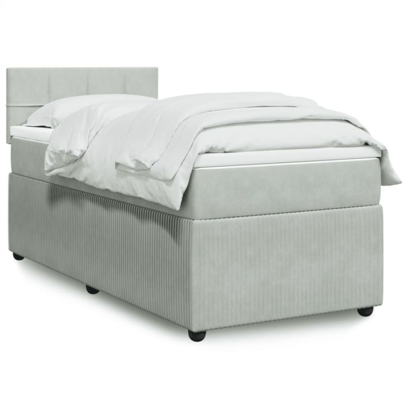 Łóżko kontynentalne WaszeMeble 90x190 cm jasnoszare WM-3289926 1 szt.