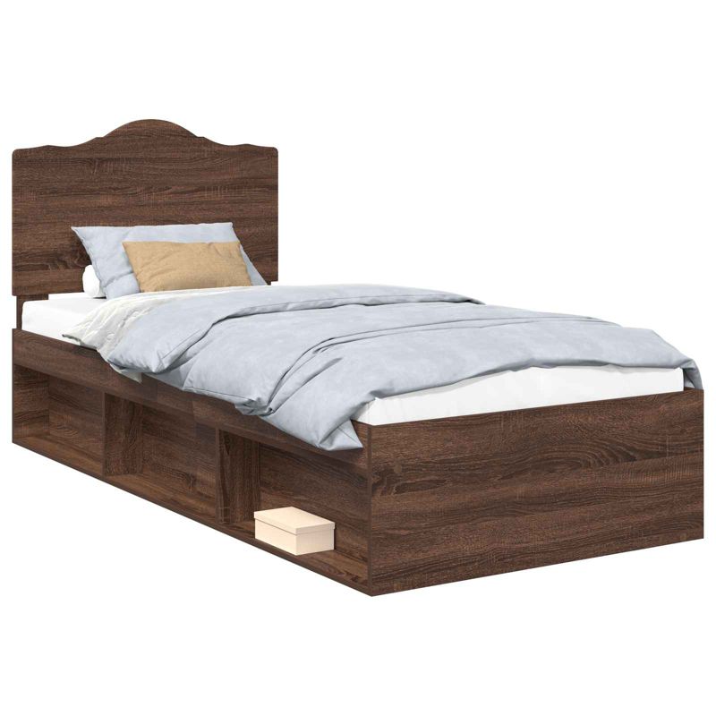 Łóżko Drewniane WaszeMeble 100x200 cm Brązowe WM-3413350 1 szt.