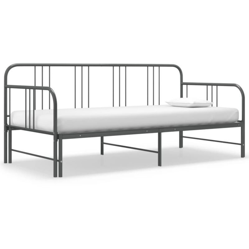 Sofa z wysuwaną ramą łóżka VidaXL szara metalowa 1 szt.