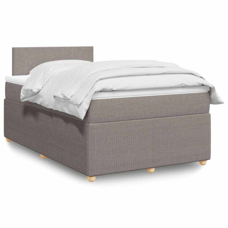 Łóżko z materacem WaszeMeble 120x200 cm Taupe tkanina z LED WM-3289692 1 szt.