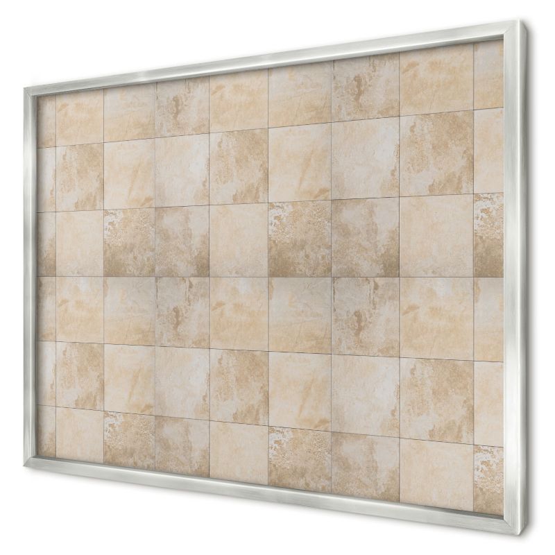 Dekoracyjna tablica magnetyczna Wallfluent 70x50 Neutralna elegancja w srebrnej ramie 1szt
