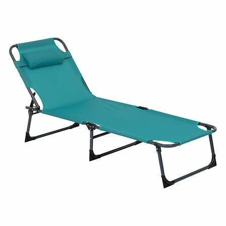 Leżak plażowy Asco ATMOSPHERA rozkładany szary metalowy na balkon i taras 1 szt.