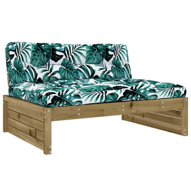 Sofa ogrodowa WaszeMeble z drewna brązowa z poduszkami WM-825764 1 szt.