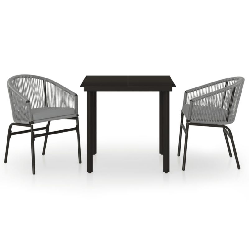 Zestaw mebli ogrodowych wypoczynkowy WaszeMeble 2-osobowy polirattan szary z poduszkami WM-3099233 1 kpl