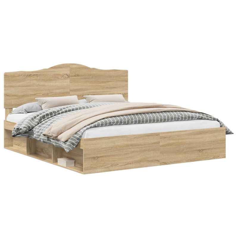 Łóżko Drewniane WaszeMeble 200x200 cm Brązowe WM-3413265 1 szt.