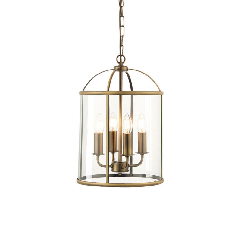 Lampa sufitowa lampion Endon LAMBETH antyczny mosiądz 4xE14x15W IP20 - 1 szt