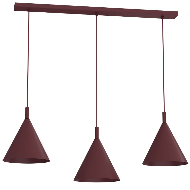 Lampa wisząca Luminex Vins czerwona 3xGU10x8W IP20 wym:110x110x25cm - 1 szt.