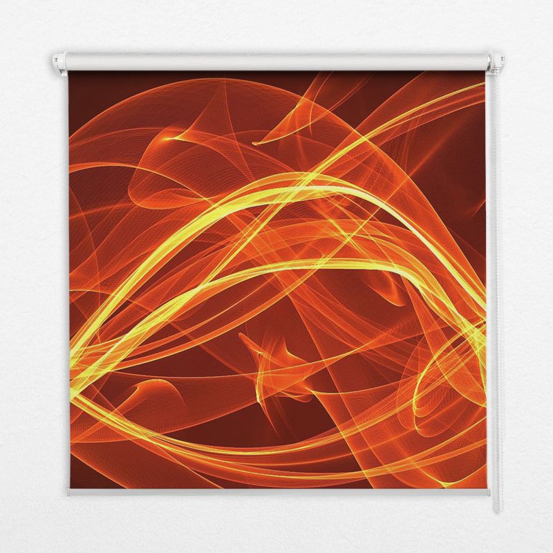 Roleta Wewnętrzna Tulup 150x140 cm Pomarańczowa Abstrakcja Montaż do ściany/sufitu 1 szt.