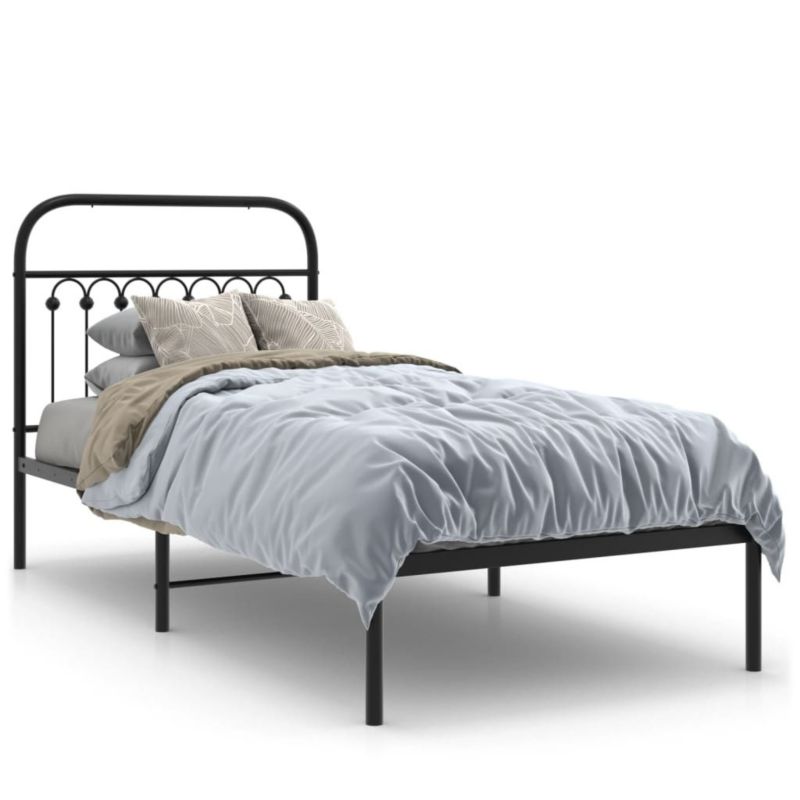 Łóżko metalowe WaszeMeble 90x200 cm czarna WM-376593 1 szt.
