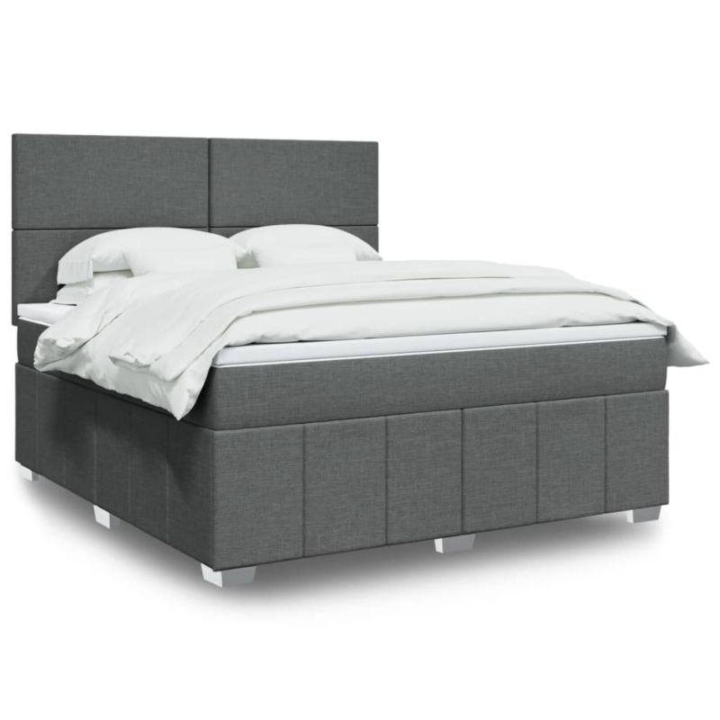 Łóżko z materacem WaszeMeble 180x200 cm Ciemnoszary tkanina z LED WM-3294041 1 szt.