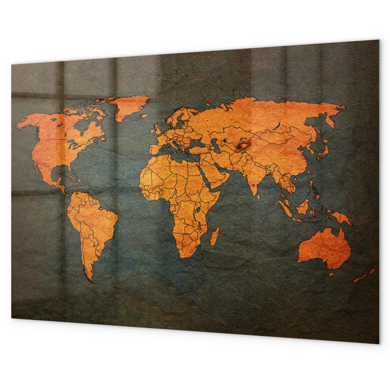 Tablica Magnetyczna Nad Biurko Tulup 100x70 cm Mapa państw Na notatki i zdjęcia 1 kpl