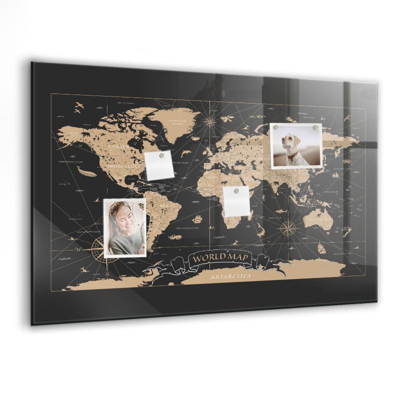 Tablica Magnetyczna Biurowa Wallfluent 90x60 cm Klasyczny styl dawnej kartografii 1 szt.
