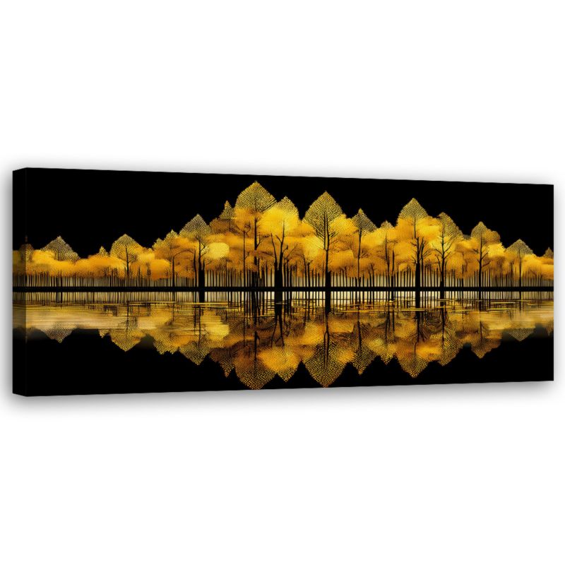 Obraz do salonu sypialni Feeby Jesienny las Pejzaż Abstrakcja 120x40cm 1szt