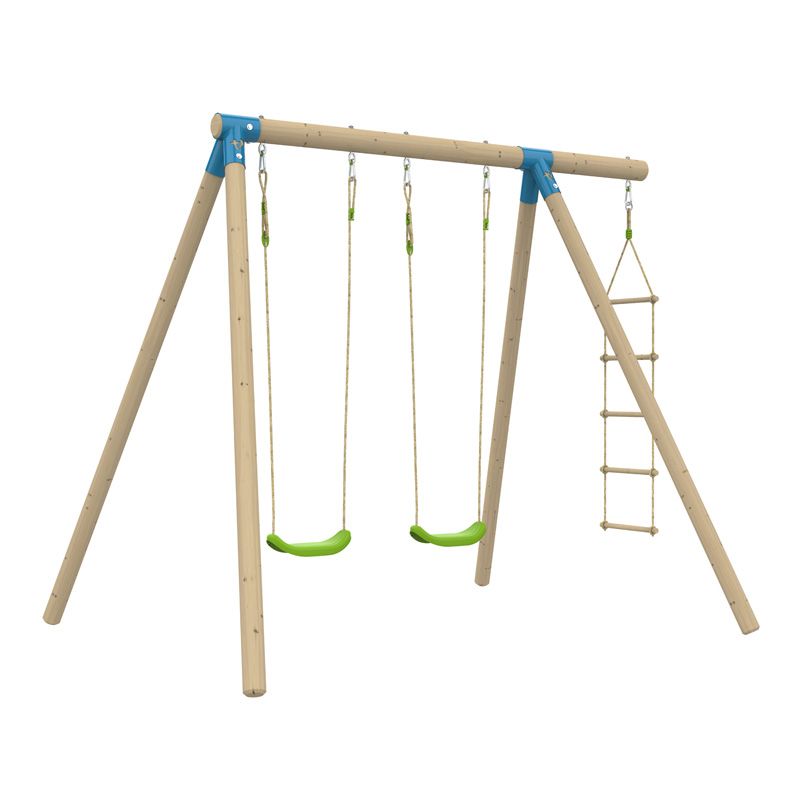 Huśtawka ogrodowa TP Toys drewniana z drabinką i dwoma siedziskami 1 kpl.