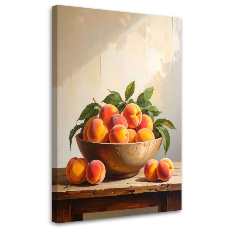 Obraz pionowy do kuchni jadalni restauracji Feeby Brzoskwinie owoce 70x100cm 1szt