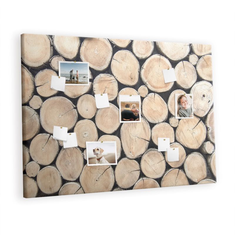 Tablica Korkowa Do Biura Pokoju Tulup 140x100 cm Ścięte drzewa pieńki Pinezki kolorowe 1 kpl