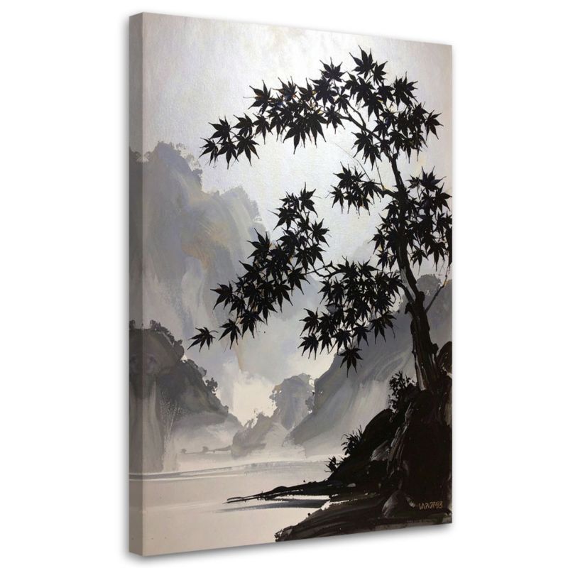 Obraz do salonu sypialni kuchni biura Feeby Czarne drzewa klonu 30x45cm 1szt