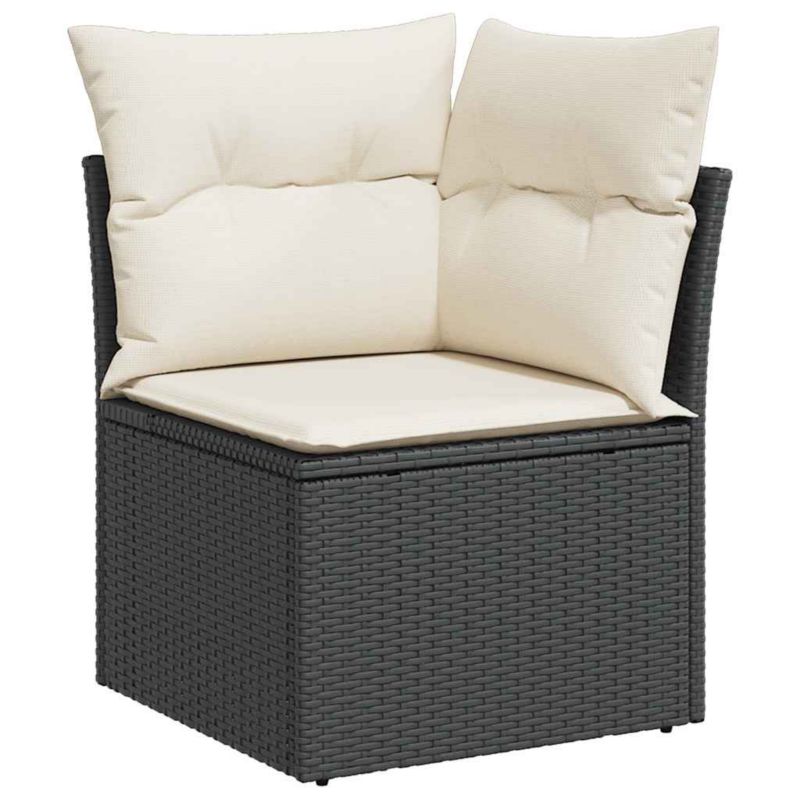 Sofa ogrodowa WaszeMeble z technorattanu czarna z poduszkami WM-366012 1 szt.