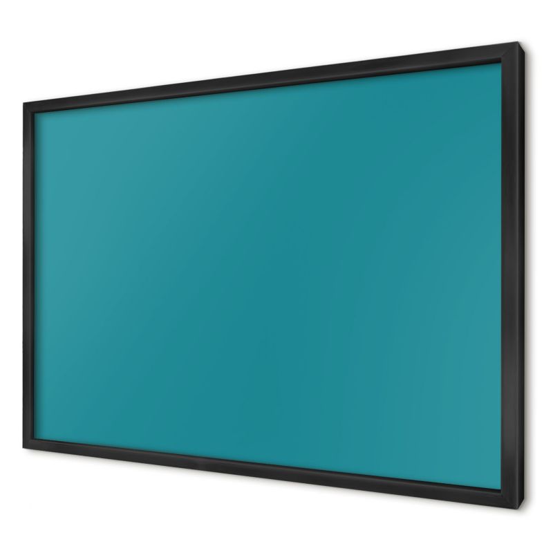 Tablica magnetyczna do salonu Wallfluent 60x40 Chłodny turkusowy w czarnej ramie 1szt