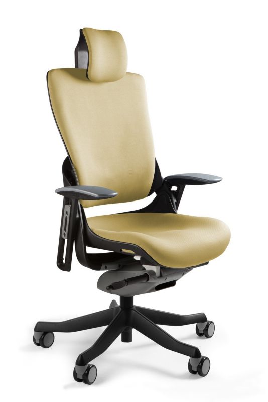 Fotel Unique ergonomiczny WAU 2 czarny/buttercup tkanina 1szt