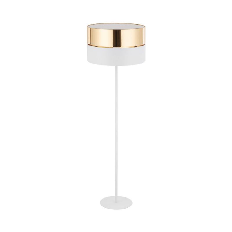 Lampa podłogowa stojąca TK-Lighting Hilton biało-złota 1 x E27 x 20W wym: 159 x 50 x 50 cm - 1 szt.