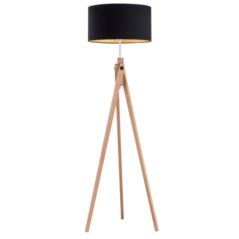 Lampa podłogowa stojąca Alfa Angel jasne drewno-czarna trójnóg 1 x E27 x 15W wym: 155 x 45 x 45 cm - 1 szt.
