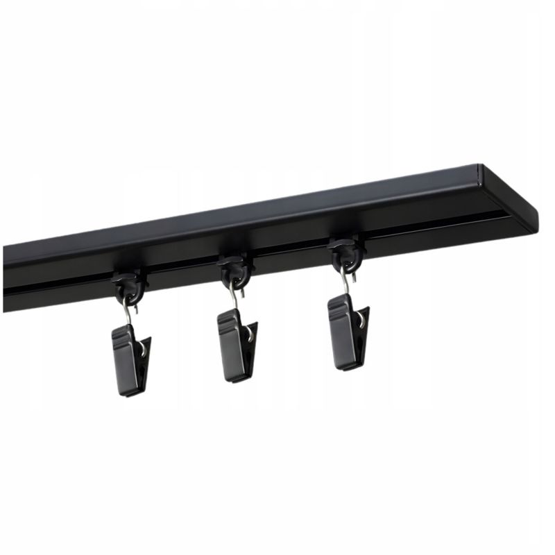 Szyna sufitowa SLIM KLIK Kowalski 1-torowa aluminiowa czarna 360 cm z żabkami 1 kpl.