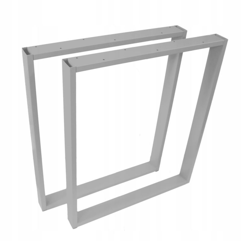 Nogi metalowe do stołu Loft Industrial szare 60x72 cm Profil 6x2 cm 2 szt DREWik