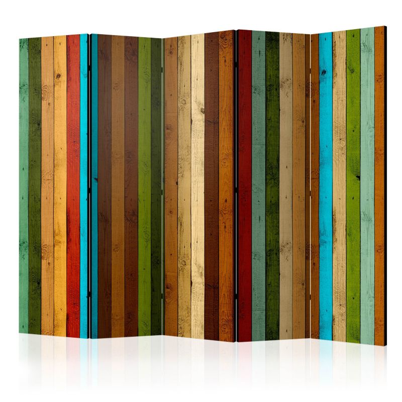 Parawan Muralo Jednostronny Kolorowy Płot Deski Imitacja 225x172cm 1 szt.