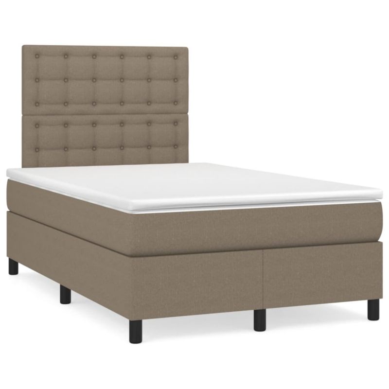 Łóżko z materacem WaszeMeble 120x200 cm Taupe tkanina WM-3142085 1 szt.