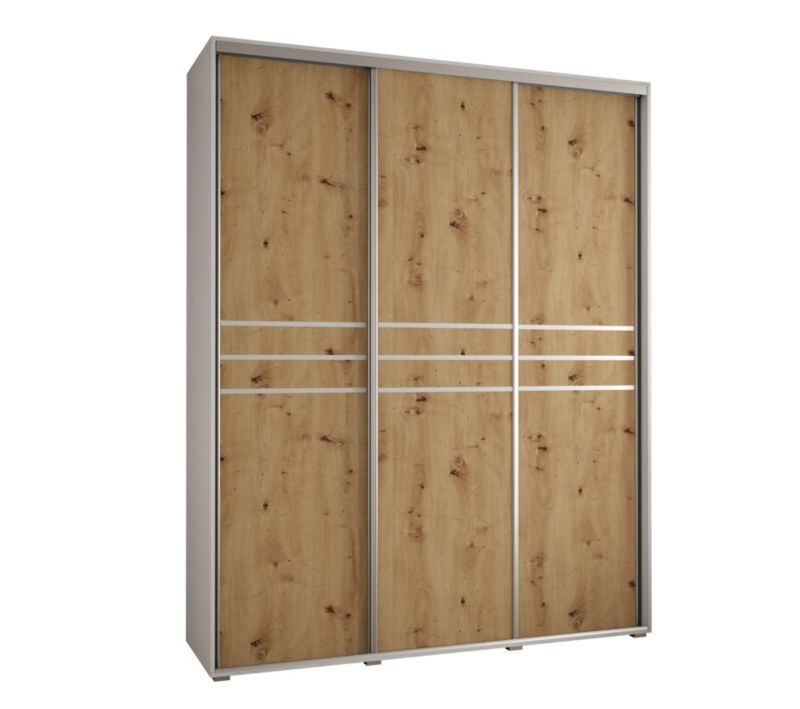 Szafa przesuwna Abiks DAVOS 10 wysoka szer.200cm biały/artisan/srebrny 1szt.